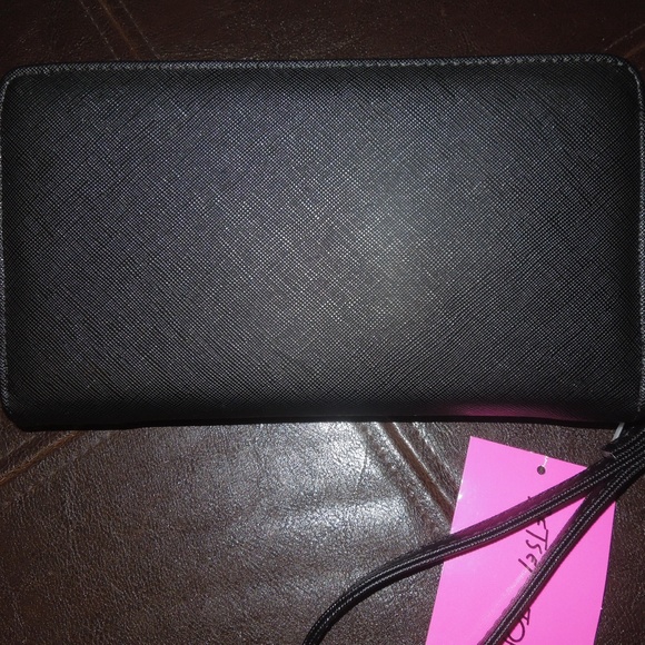 SOLD Betsey Johnson Zip Around Black Bow Wristlet - Picture 2 of 5